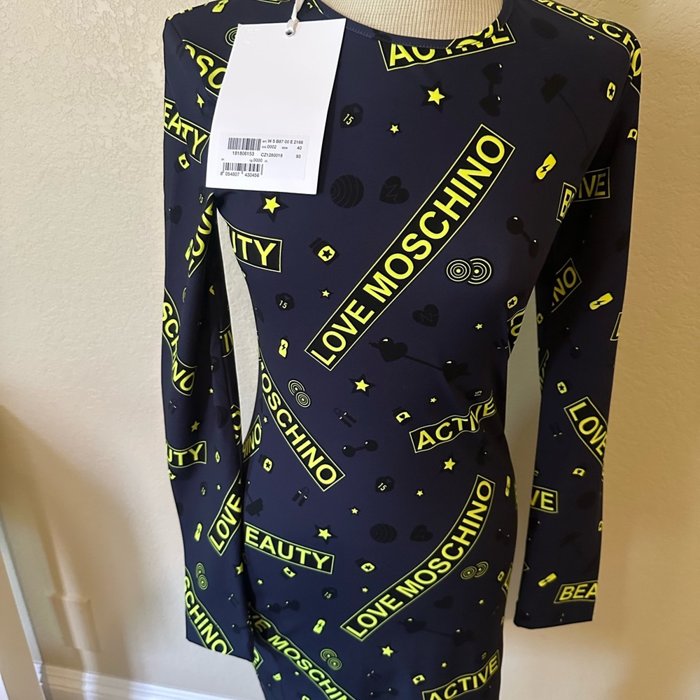 Love Moschino Blue Asymmetrical Sheath Dress - Picture 2 of 3